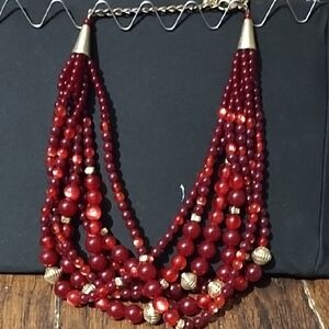 Chicos vintage  Red Beaded Necklace